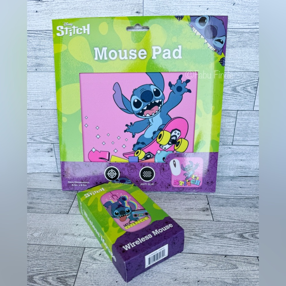 Disney Stich Mouse pad and wireless Mouse Set